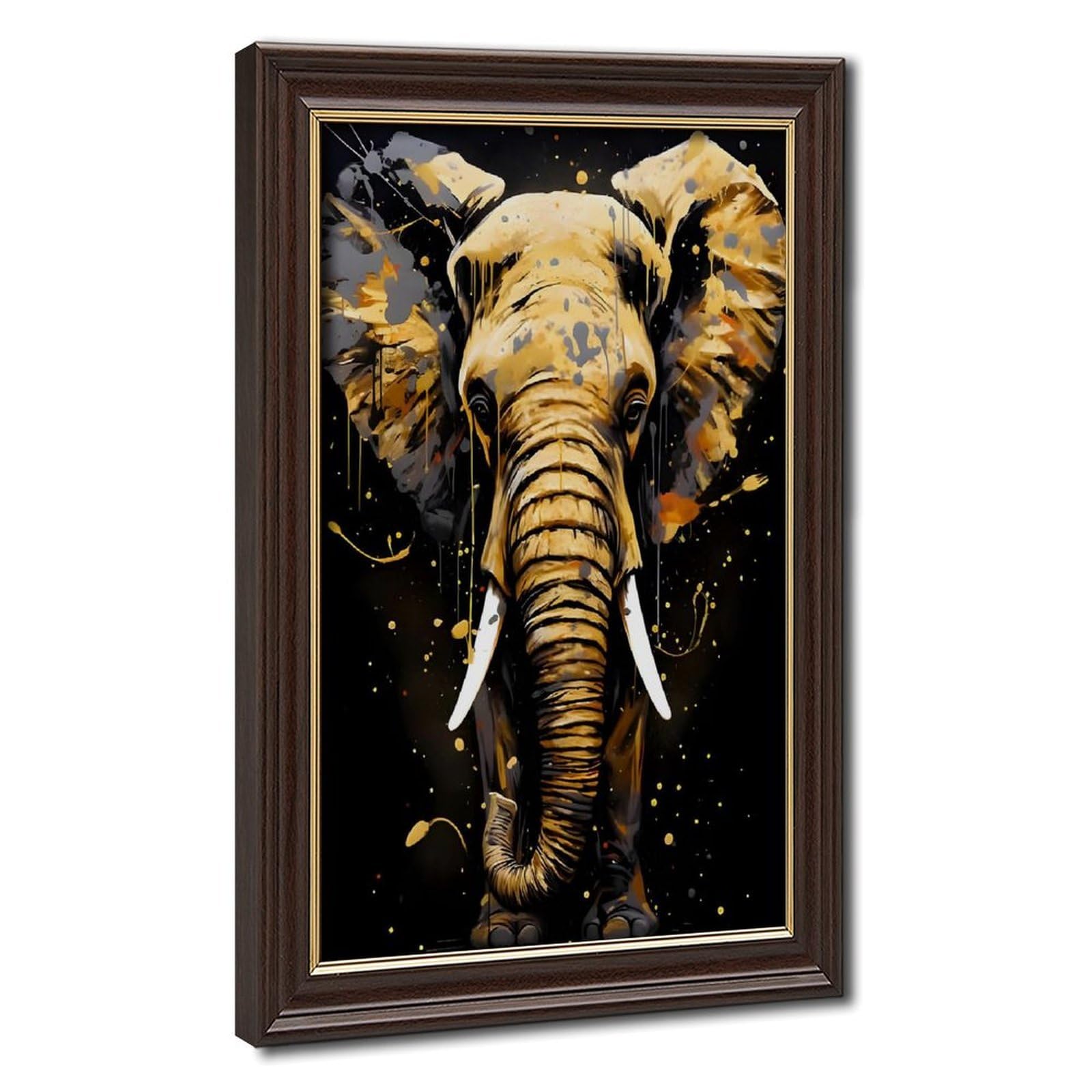 Bareronor Metallic Bold Elephant Poster Canvas Poster Bedroom Decor Landscape Office Room Decor Gift 16" L X 24" W