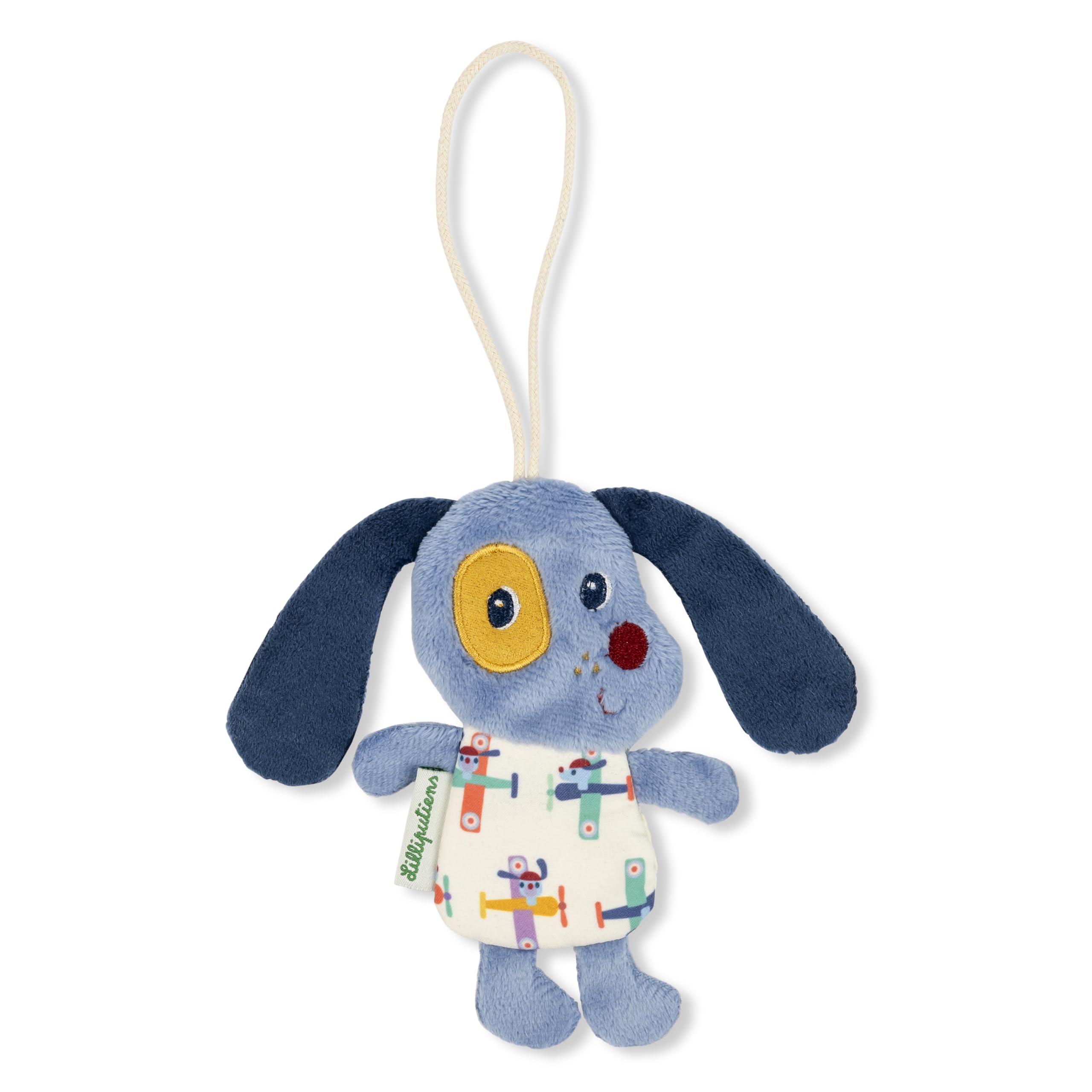 Lilliputiens - Jules the Dog Children's Luggage Tag – Colorful & Customizable for Suitcases - Blue – 16 cm - Ages 2+ - 83624