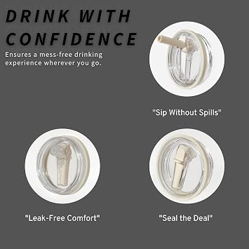 2 Pack Stanley Lid Replacement 40 Oz, Fits H2.0 Quencher, Tumbler Lid Replacement 40 Oz, Leak Proof, No Spill Straw Cover, Stanley Cup Lid, Flip Straw, Stanley Cup Tumbler Accessories (Cream White)