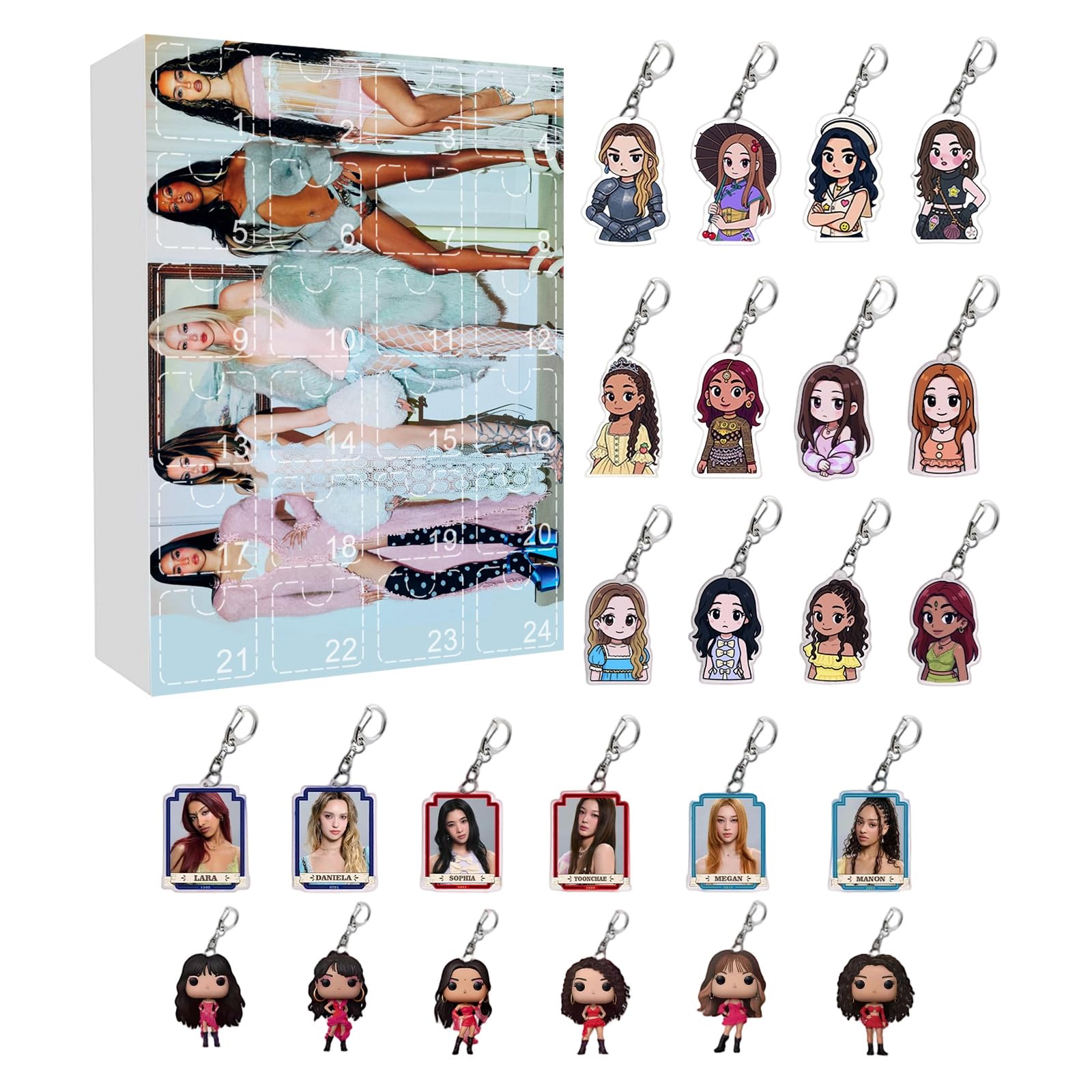 KATSEYE Merch Katseye Advent Calendar 2D Acrylic 24 Days Countdown Calendar