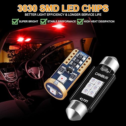 Vista 4 de iBrightstar 41mm 211-2 212-2 578 194 168 Bombillas LED T10 de 3030 Chipset sin errores para luces de interior de coche y camión, cúpula, puerta