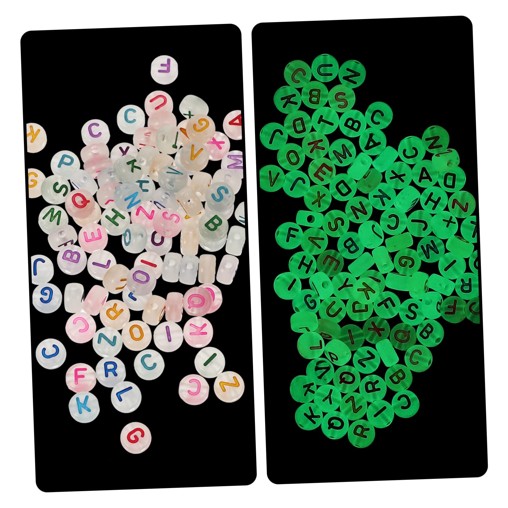 5stücke Leuchtende Acrylperlen Für -schmuck Bunte Herz Buchstaben Muster Und Zahlenperlen Handgemachte Bastelperlen Für Armbänder Und Schlüsselanhänger