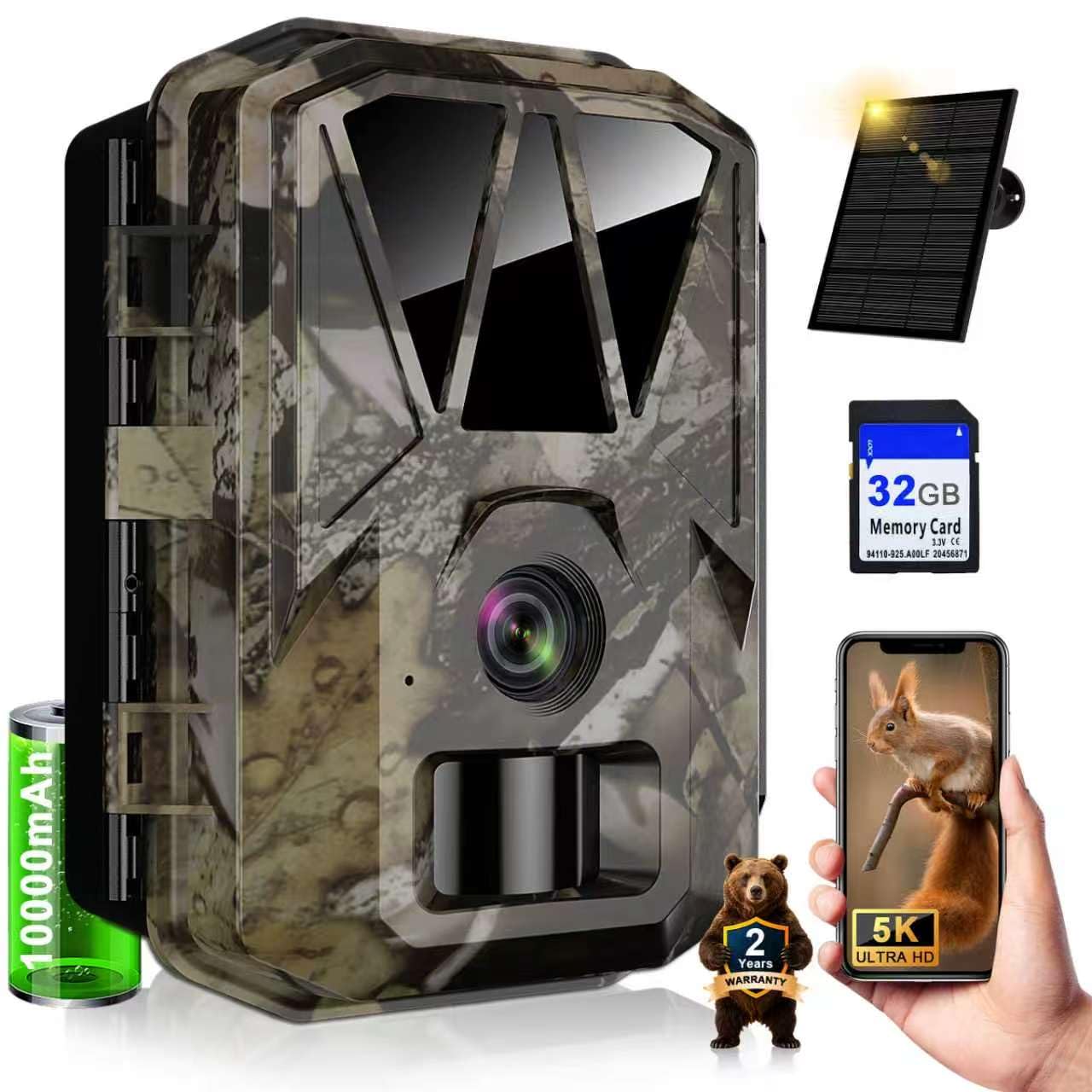 Camera de chasse solaire M1 : fini les pannes de batterie en forêt avec le 5K