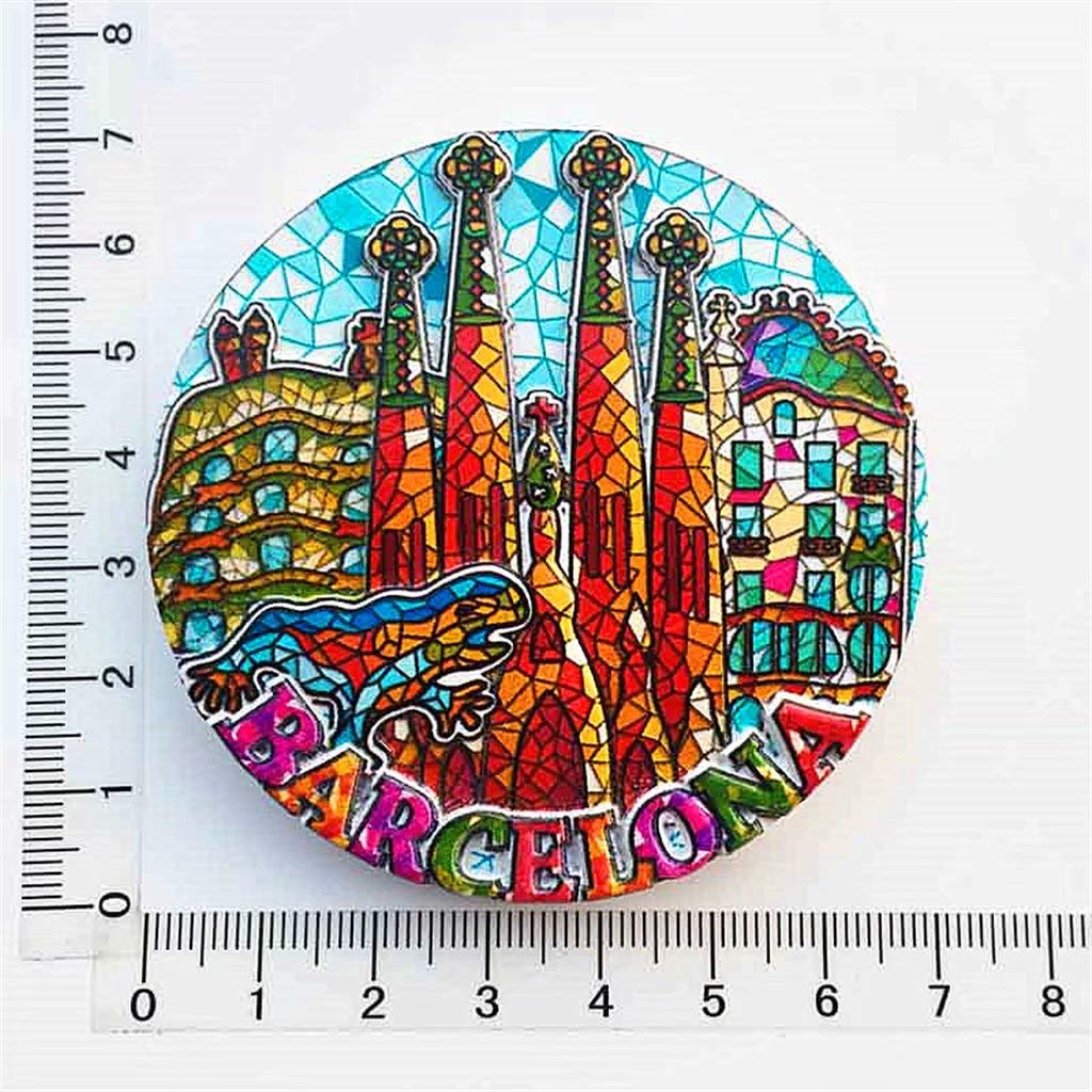 Magnete Frigorifero 3D Barcellona Spagna, Souvenir Viaggio In Resina, Decorazione Cucina, Fatto A Mano, 6x11 Cm - 2