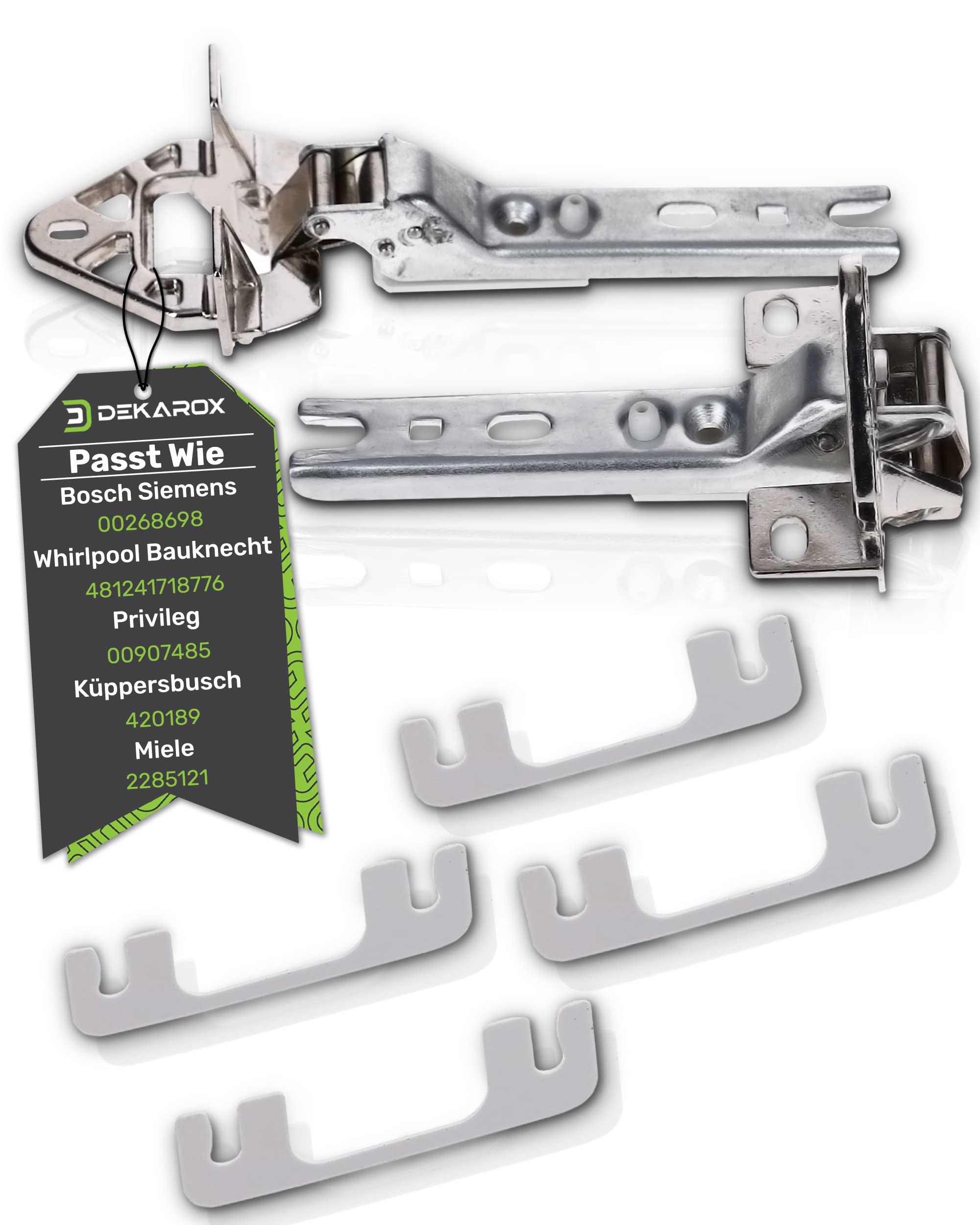 Türscharnier Set kompatibel mit Bosch Siemens 00268698 00268699 ersetzt Scharniere mit Ø 30mm 35mm 42mm, inkl. 4 Unterlegplatten für Kühlschrank