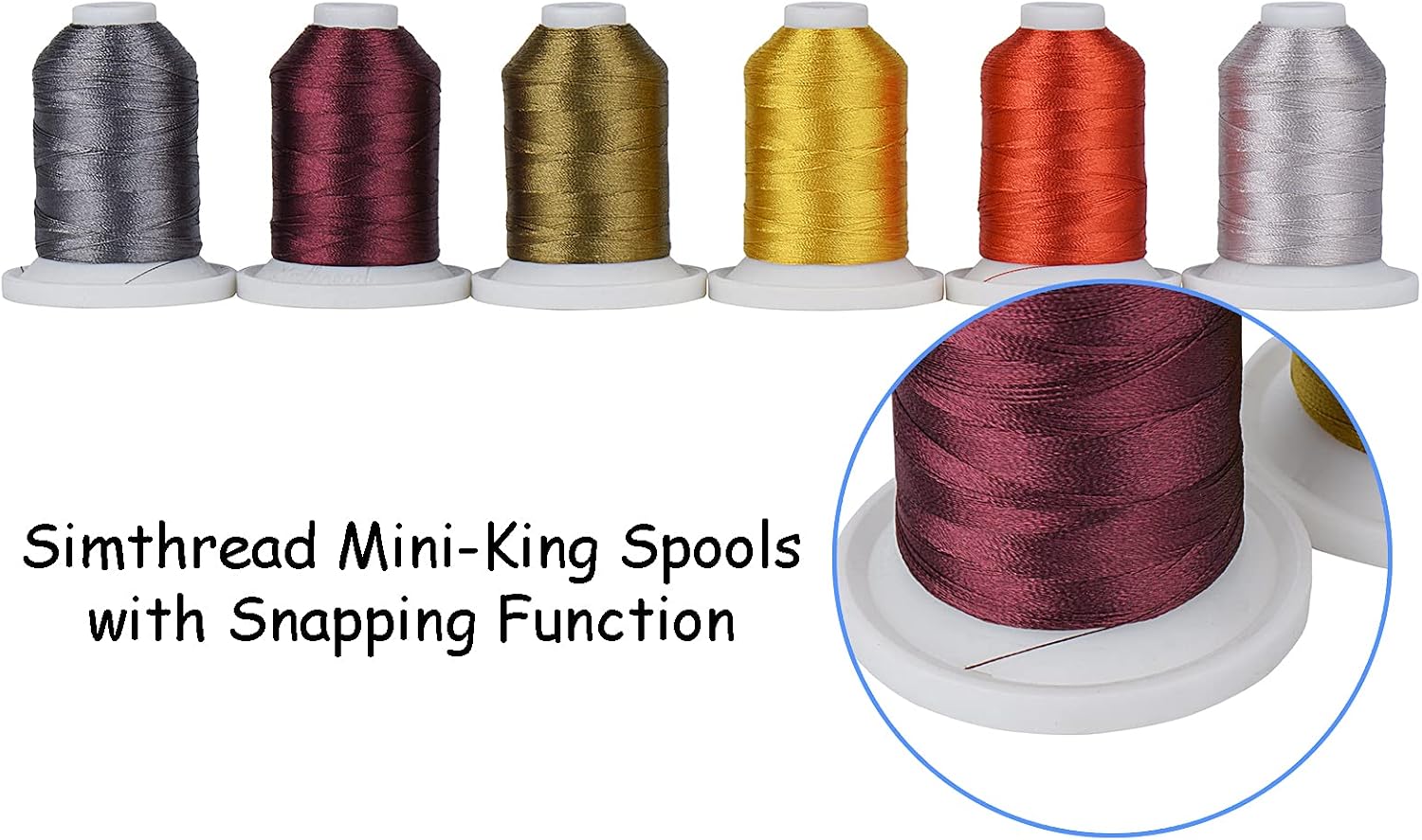 Simthread Embroidery Thread with Storage Box - 12 Options - 800 Yards/Spools, 9 Neutral Colors for Embroidery and Sewing Machine - Image 5