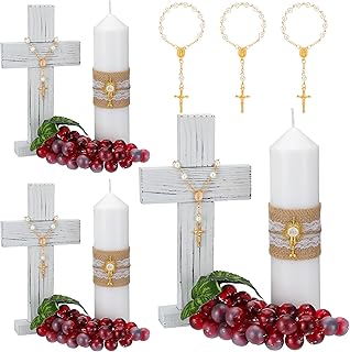 Amyhill 3 Sets Cross Table Decor Baptism Centerpieces Sets Confirmation ...