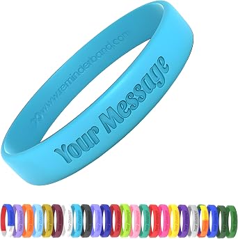 Reminderband Personalized Silicone Wristbands 1/2 Inch Classic Bands