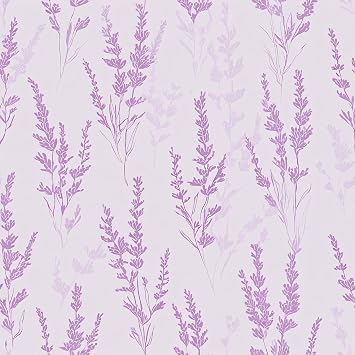 Lavender Floral Wallpaper Peel and Stick Romantic Purple Provence Lavender Wallpaper for Bedroom Girls Room Elegant Violet Flower Wall Paper Botanical Contact Paper for Cabinets 17.7"x157"