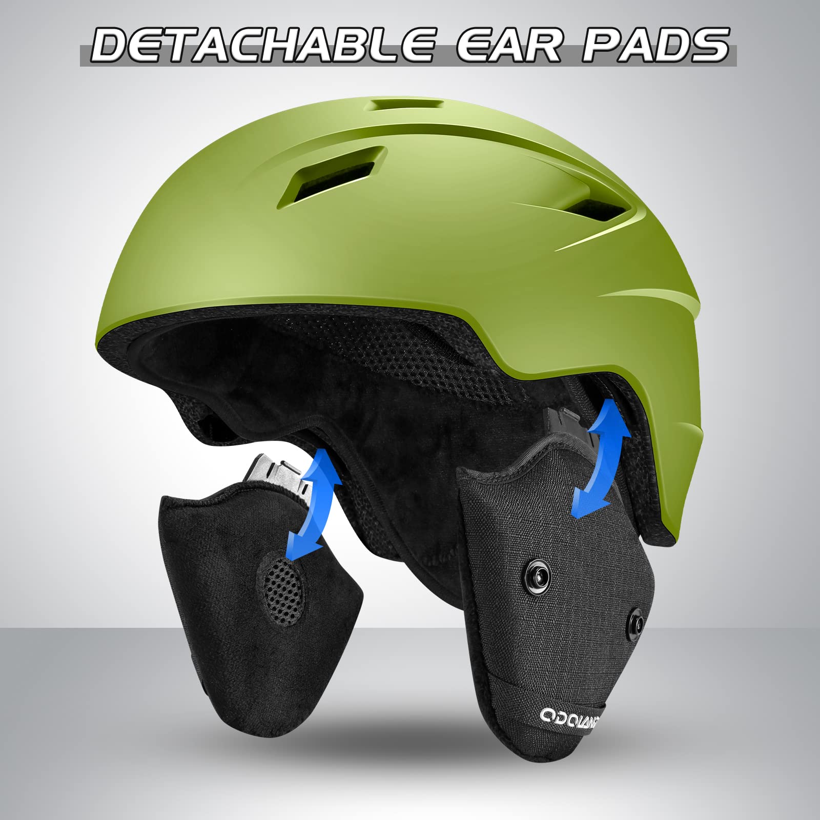 Odoland Kit casco da sci con occhiali da sci, casco da snowboard per uomini donne adolescenti bambini, casco da sci regolabile e occhiali da sci UV400