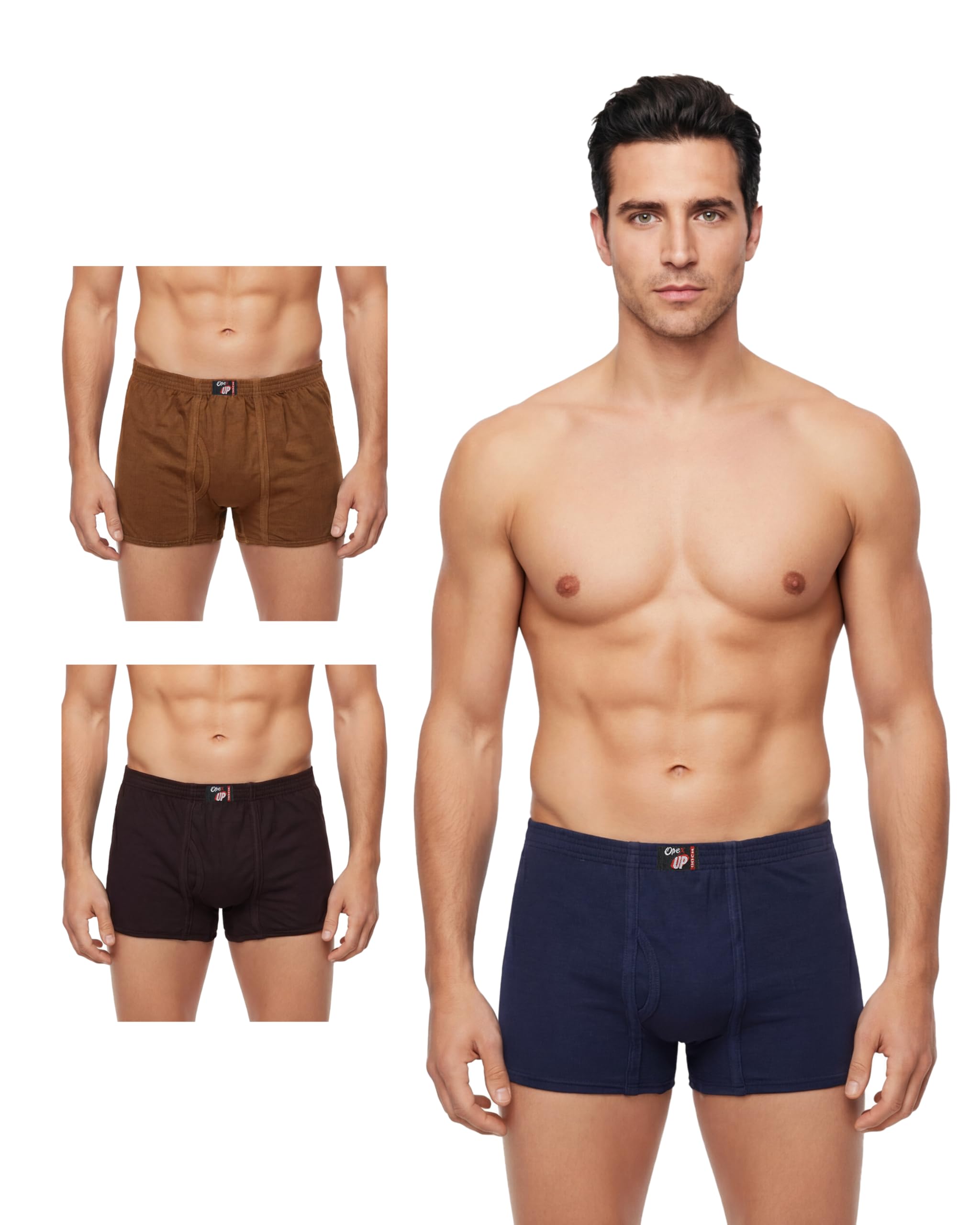 Men's Cotton Solid UP Trunk Pack of 3 | Regular Fit Boxer Trunks with Front Open Fly | Soft & Comfortable Everyday Innerwear Combo-image-24