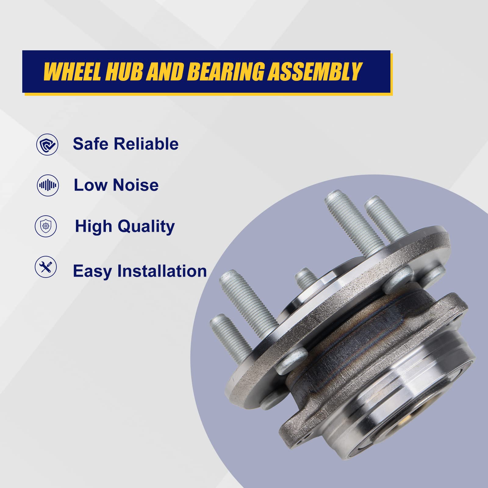 KUSATEC 513324 Front Wheel Bearing and Hub Assembly Compatible with for Dodge Durango 2011-2020, Jeep Grand Cherokee 2011-2019, 5 Lug w/ABS