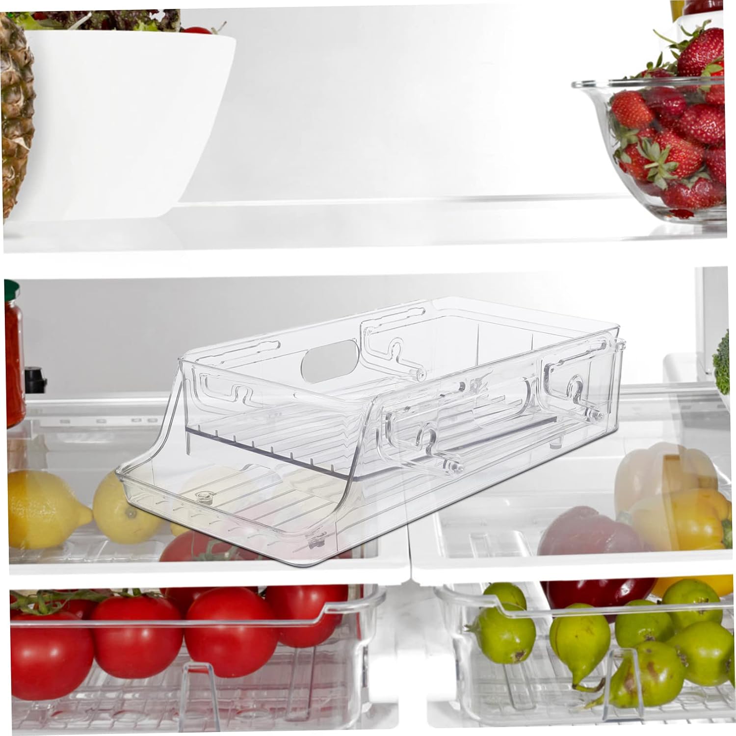 STOBAZA Fridge Organization Beverage Dispenser Double Layer Can Holder Straw Dispenser Kitchen Organizers Drink Organizer
