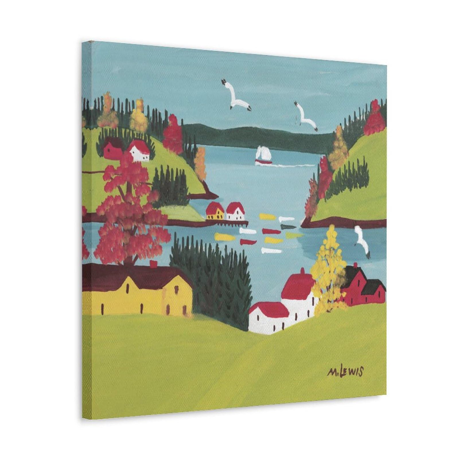 NgAnoh Folk Art -21 by Maud Lewis Canvas Printed Poster Home Decor Wall Art Hanging Picture Print Bedroom Decorative Paintings Room Aesthetic 12x12inch(30x30cm)