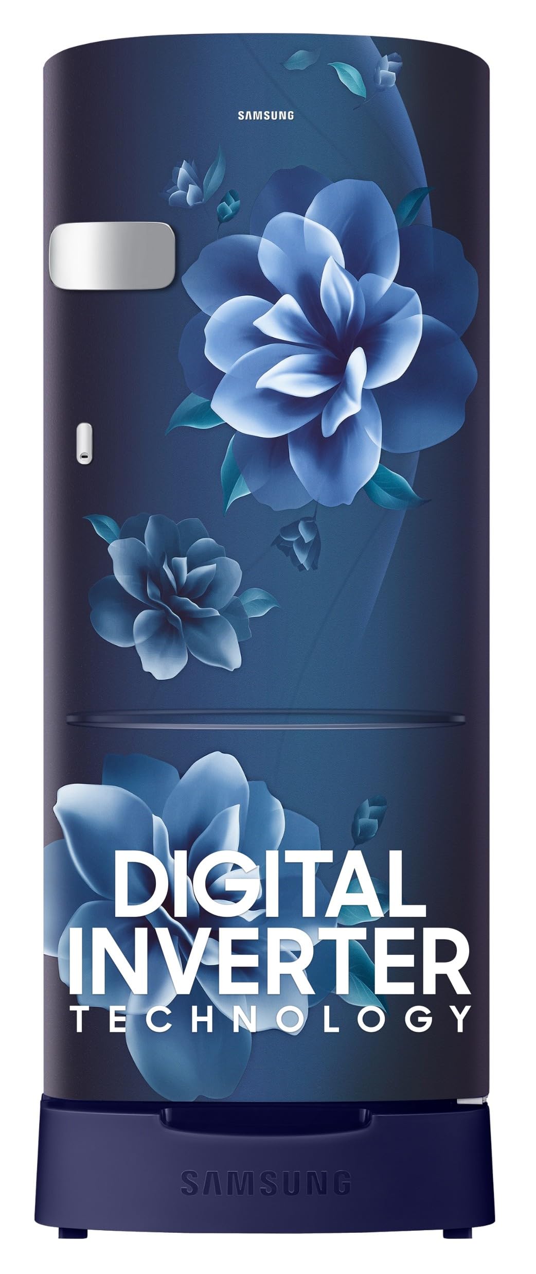 Samsung 223 L, 3 Star, Digital Inverter, Direct-Cool Single Door Refrigerator (RR24D2Z23CU/NL, Camellia Blue, Base Stand Drawer)