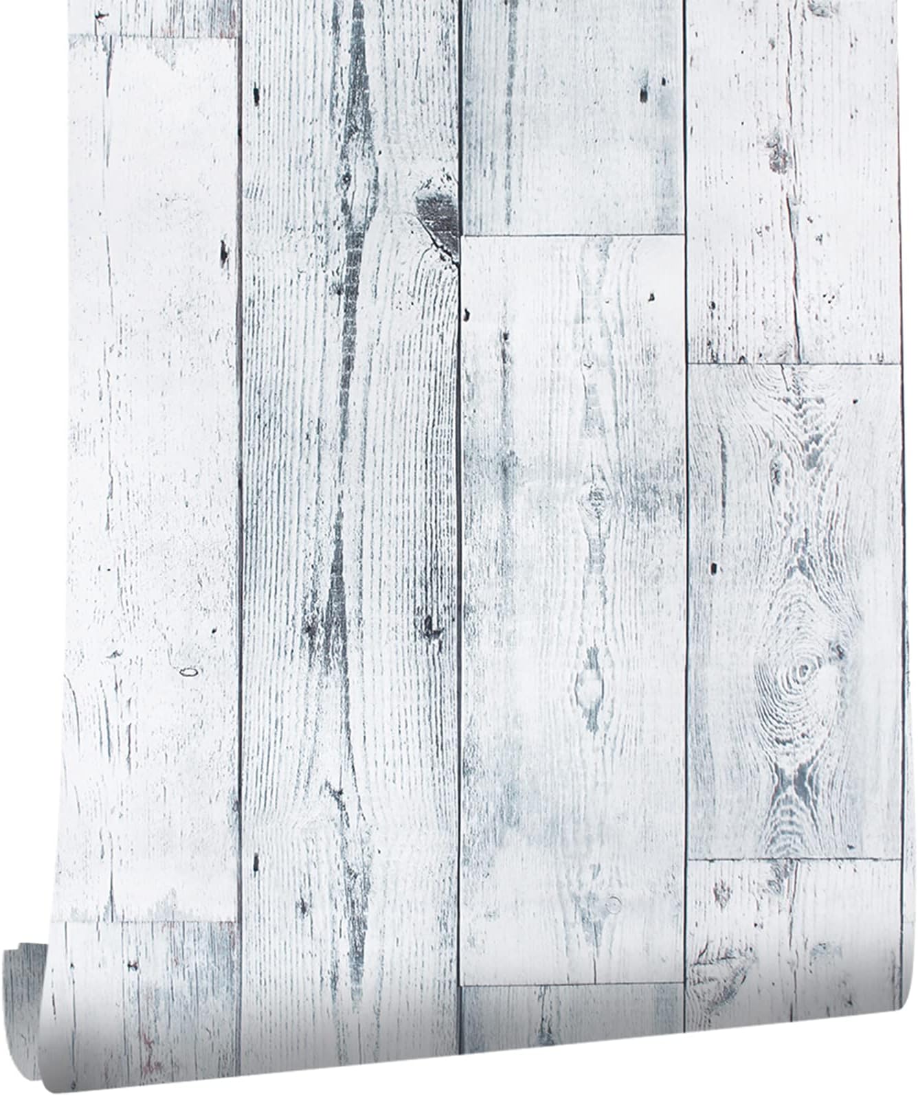 CiCiwind White Wood Contact Paper Self Adhesive Wallpaper Wood Peel and