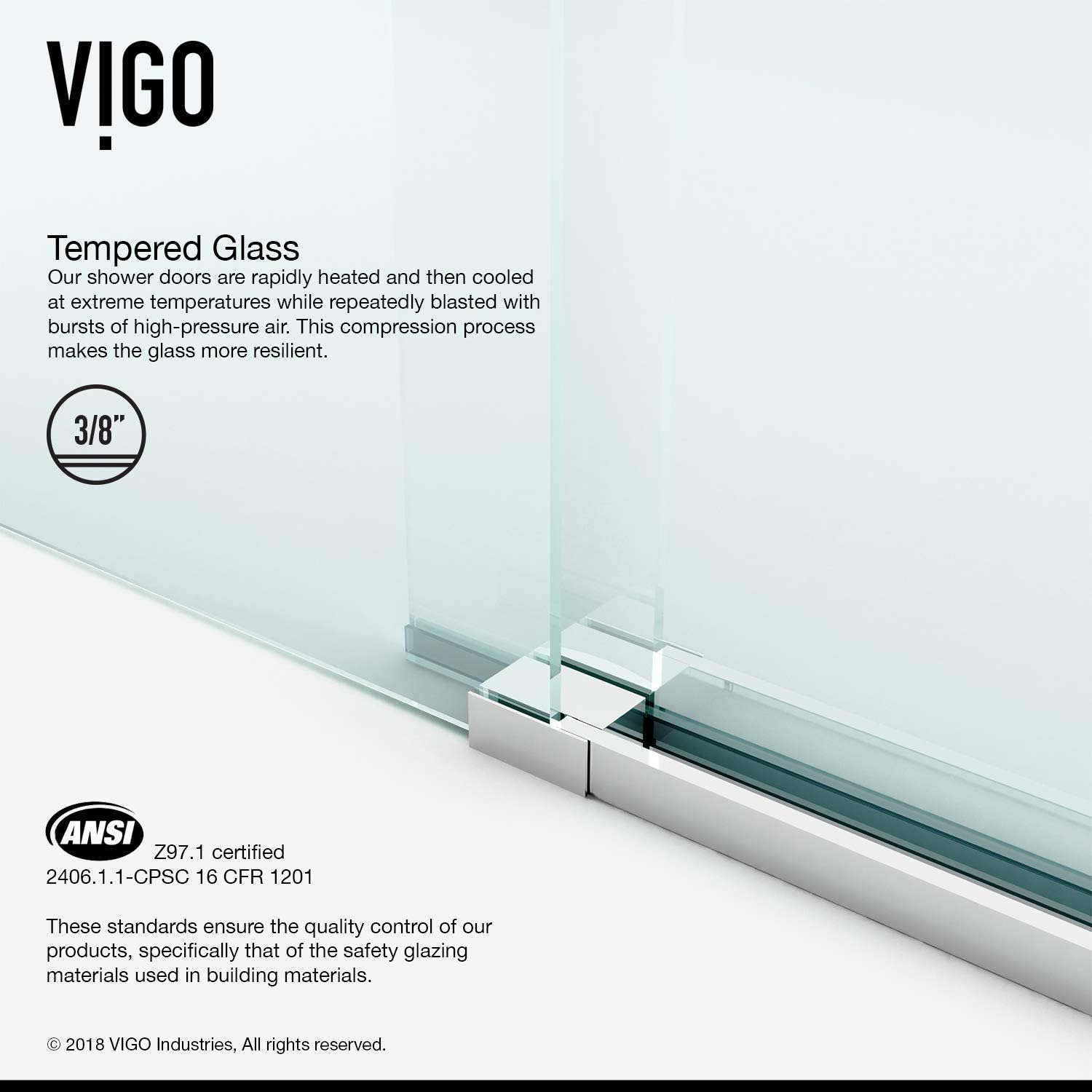 VIGO Luca 56 to 60 in. W x 58 in. H Sliding Frameless Tub Door in Chrome with 3/8 in. Clear Glass-VG6043CHCL6058