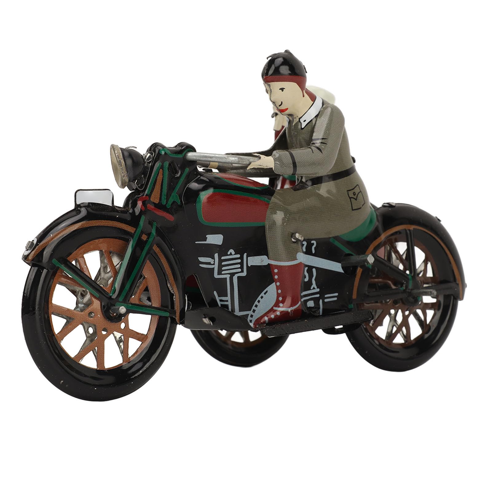 MS804A 3-rädriges Motorrad-Aufziehspielzeug, Nostalgisches Thema, Personalisierte Ornamente, Kreative Geschenke, Blechspielzeug, Vintage-Sammlerstück für Jungen und Mädchen