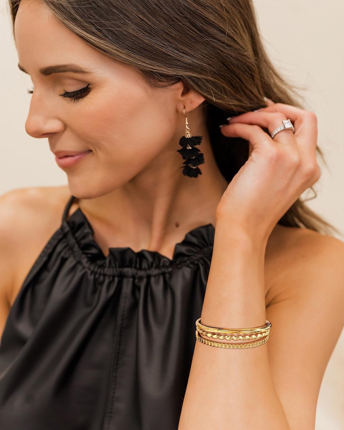 WOWORAMA Adjustable Slider Bracelets for Women Bar Friendship Bangle Bracelet for Women Gold/White Gold/Rose Gold Bolo Bracelet - Image 8