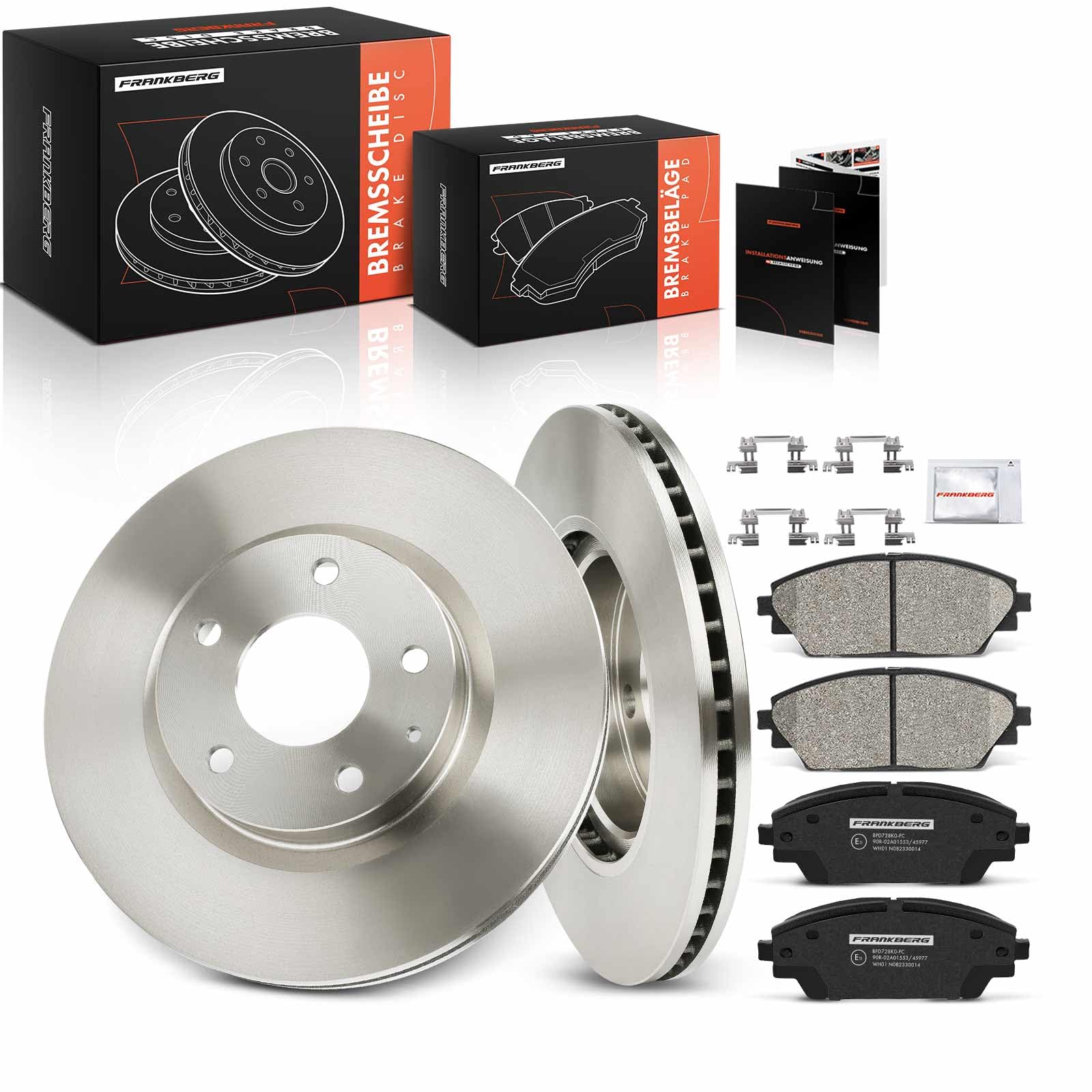 Frankberg 1 set freni incl. 2 dischi freno + 4 pastiglie freno anteriori | BJT233251A, B45G33251A; Compatibile con: 3° Battaglione di Fanteria, CX-3 DK, 3 Salone BM BN