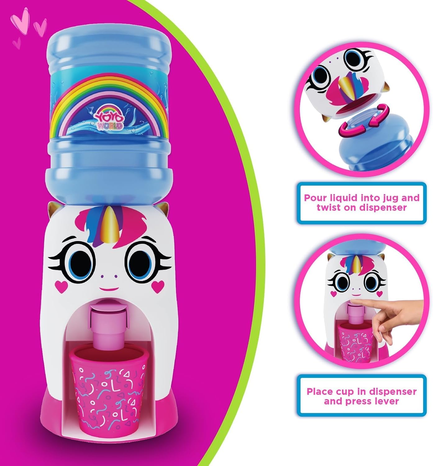– Tiny Water Dispenser Machine for Dollhouse Furniture, Juice, Beverage | Miniature Desktop Water Dispenser, Best Gift for Boys and Girls (Unicorn) image 4