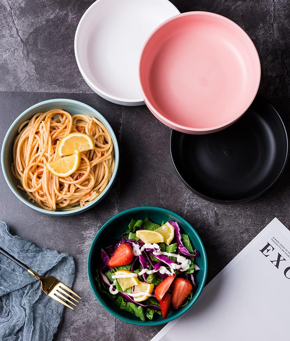 6 Pieces Ceramic Soy Dipping Dish Matte Porcelain Sushi Sauce Plate Mini Side Seasoning Bowl Creativity Salad Breakfast Bowl-Pink(Green)