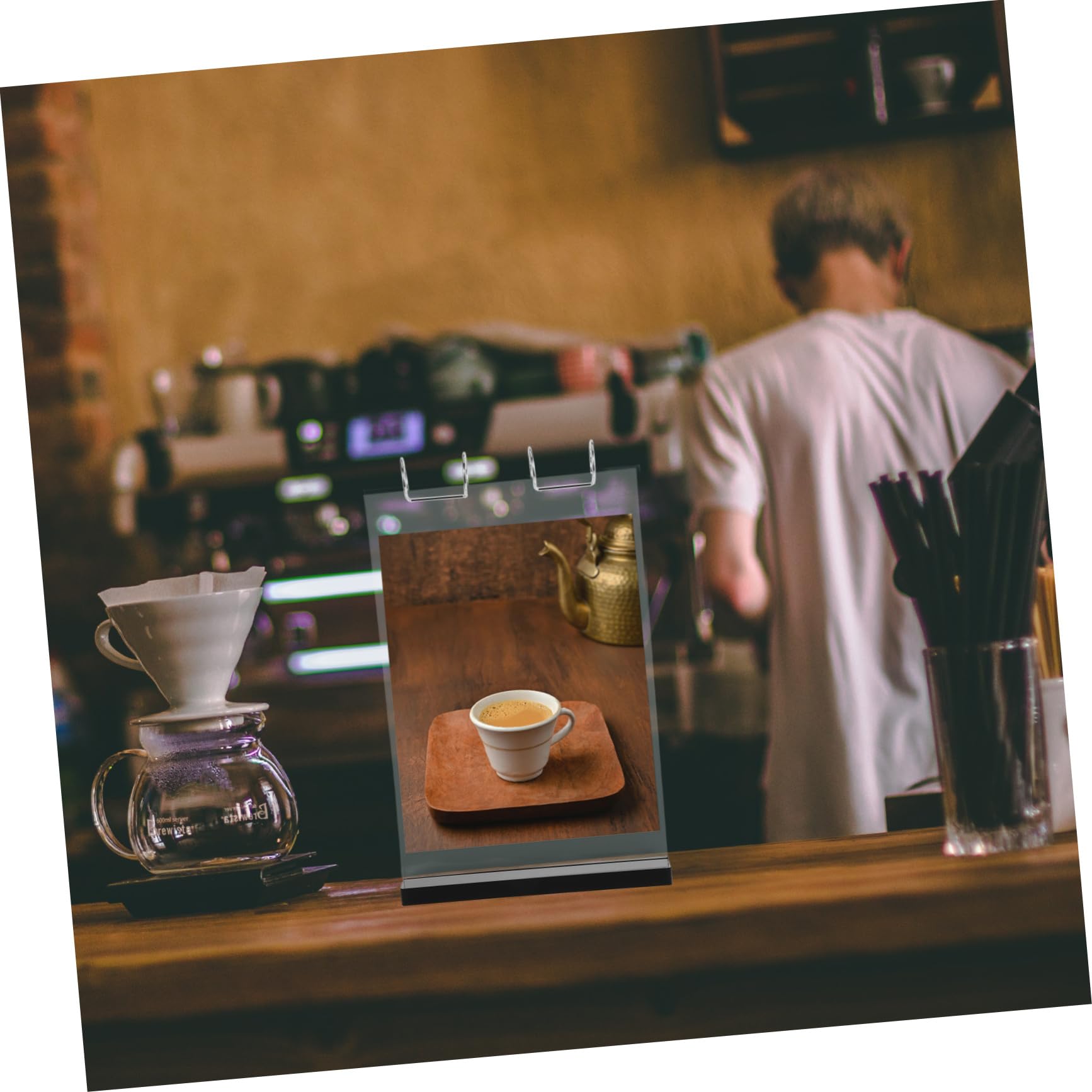 SOLUSTRE Expositor de Menús de Mesa de Doble Cara Hecho de Acrílico Soporte para Fotos y Letreros de Menú para Cafeterías y Tiendas