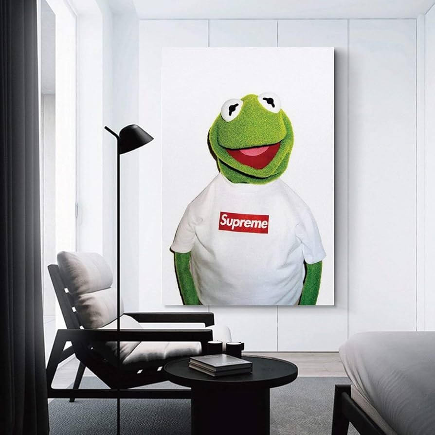 極希少　非売品　supreme 2008 ポスター カーミット　特注フレーム付き 極希少 非売品 supreme 2008 ポスター カーミット 特注フレーム