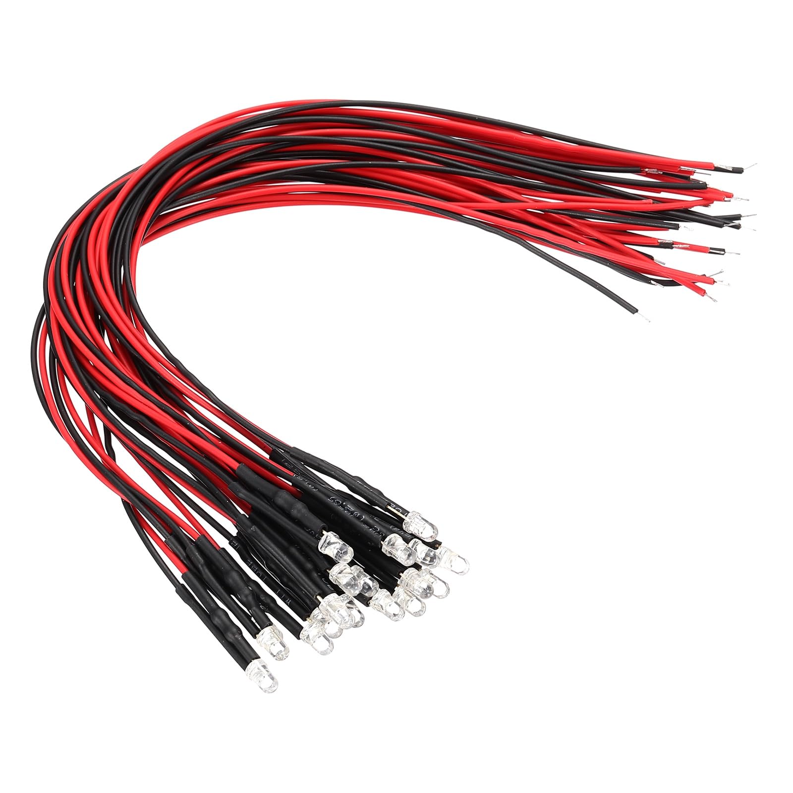 VIAPUICE 20 Pcs 3mm Pre-Wired Small Emitting LED Lights Width 6V Light,Blue High Brightness LED Diode Light for DIY Electronics Experiments, Indicator Lights, PCB Circuits