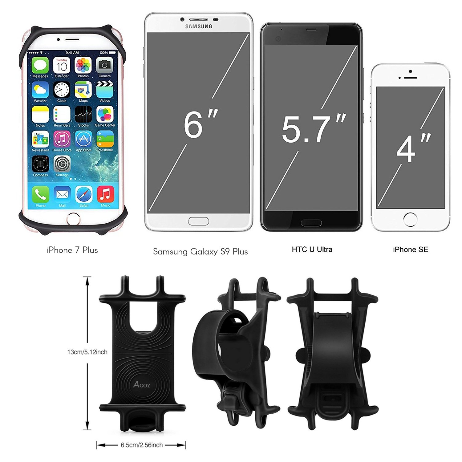Agoz Bike Phone Mount Holder Bicycle Motorcycle Stroller Handlebar