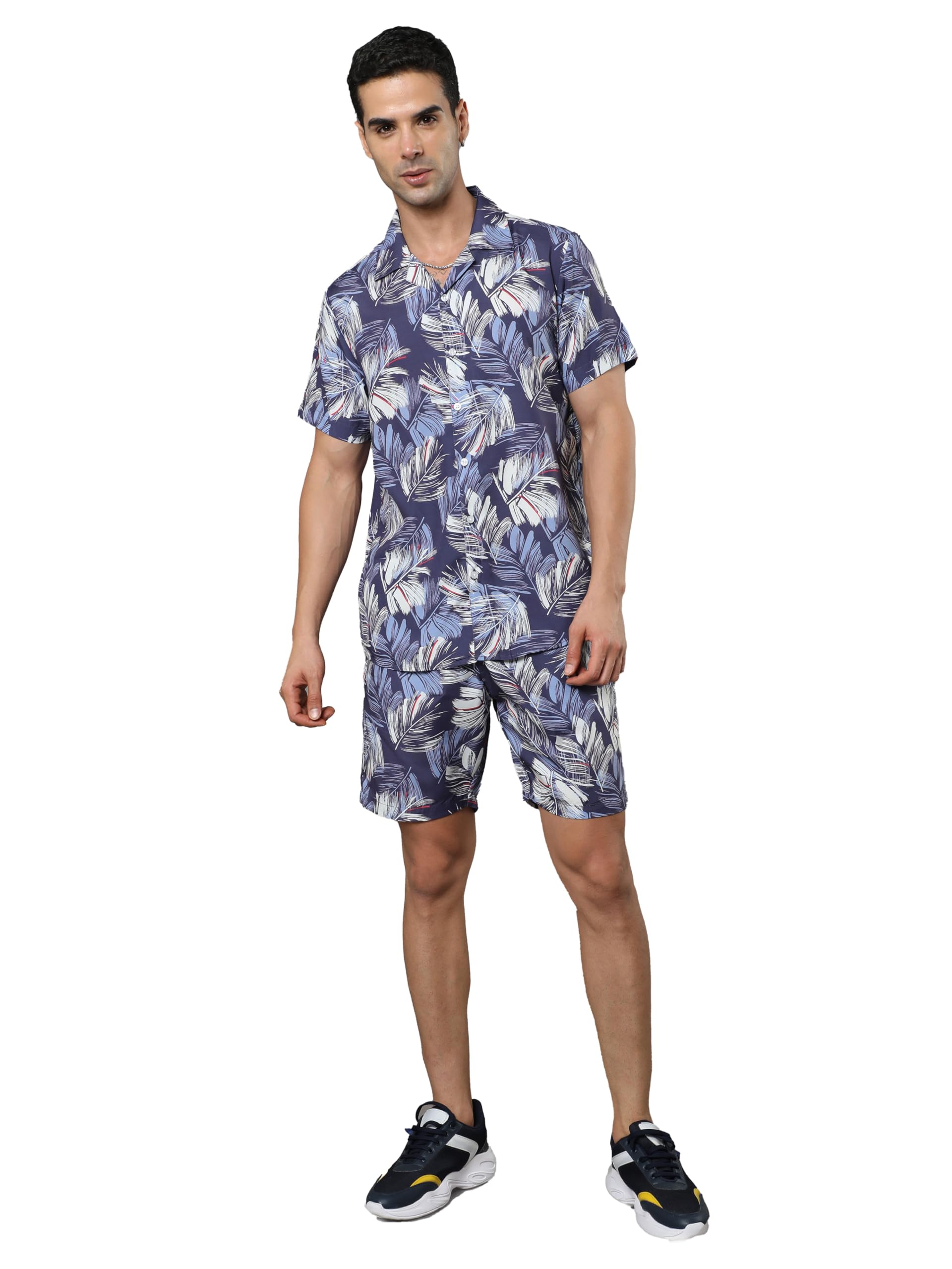 bushirt Mens Printed Regular Purple Color Night Suit Set-MNS0207-picture-26
