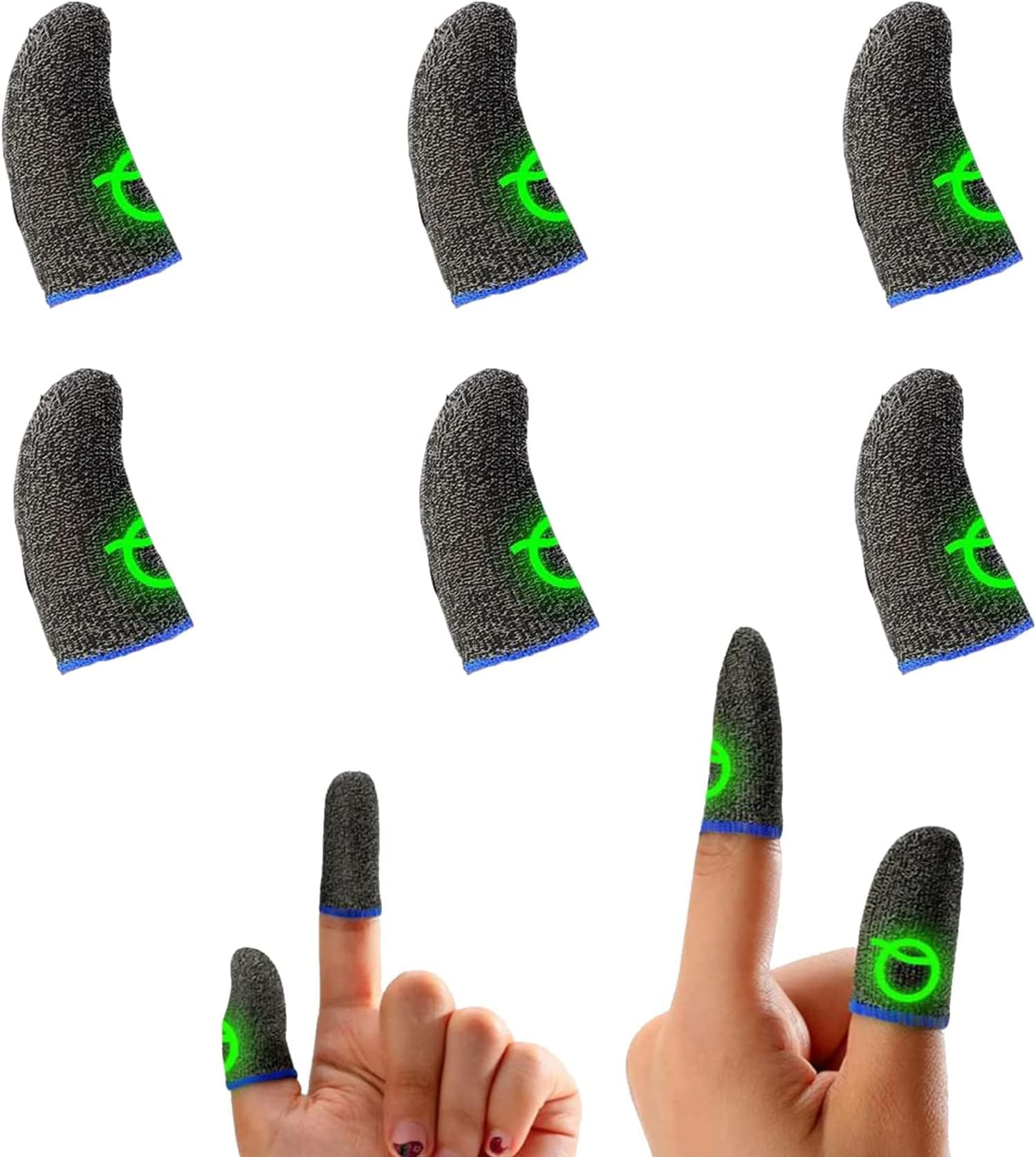 ELECDON Gaming Finger Sleeves | Luminous Mobile Gaming Controller Finger Sleeve Sets, Mobile Game Gloves, Thumb Sleeves, For League of Legend, For PUBG, For Rules of Survival