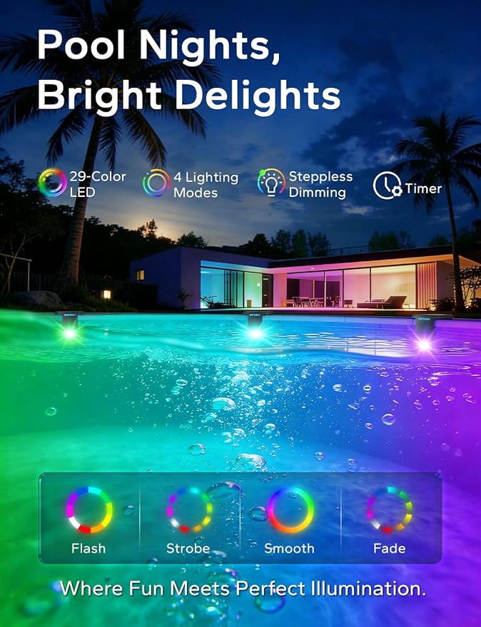 Luz Solar para Piscina Enterrada LED 29 Colores Control Remoto miniatura 7
