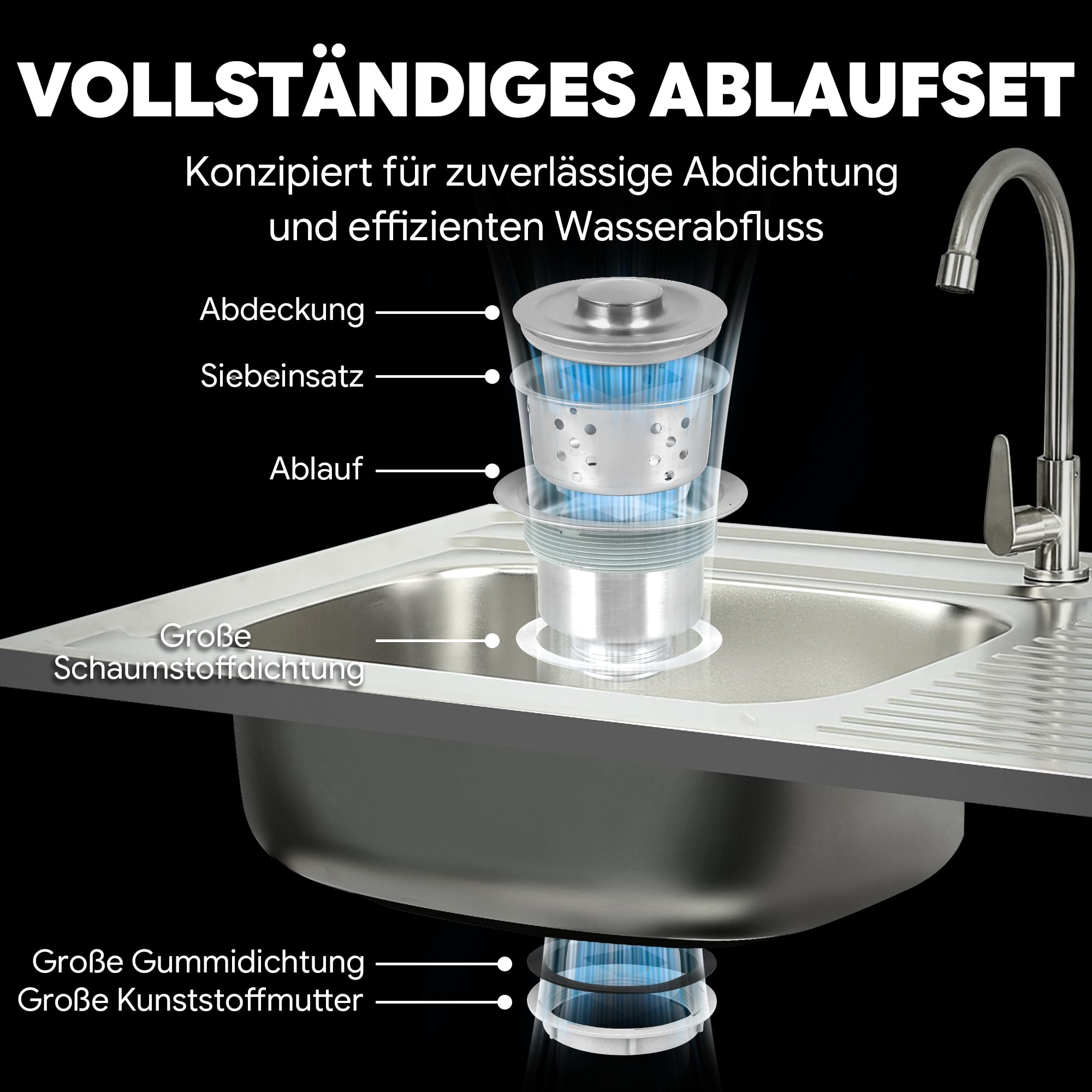 Outdoor Küche Spüle mit unterschrank Ausgussbecken Spülbecken | 89,5x65x120 cm Outdoor Grillwagen mit freistehendem Spülbecken, Schrank, Edelstahlplatte, für Außenküche, Gastro, Garage