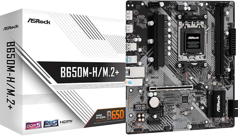 Placa Mãe Asrock B650M-H/M.2+ (AM5/2xDDR5/HDMI/DP/M.2/USB 3.2)