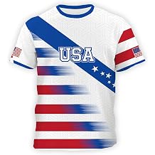Kids Soccer Jersey Flag Print Football Shirt for Boys Girls Youth Fans Children Football Top