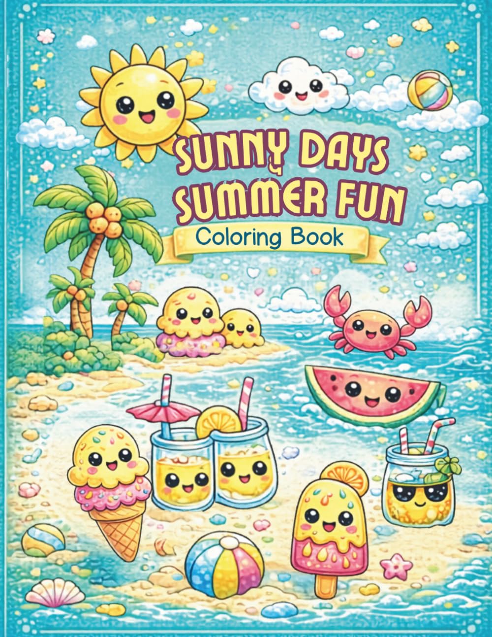 Sunny Days and Summer Fun: A Cute and Happy Coloring Book for Kids