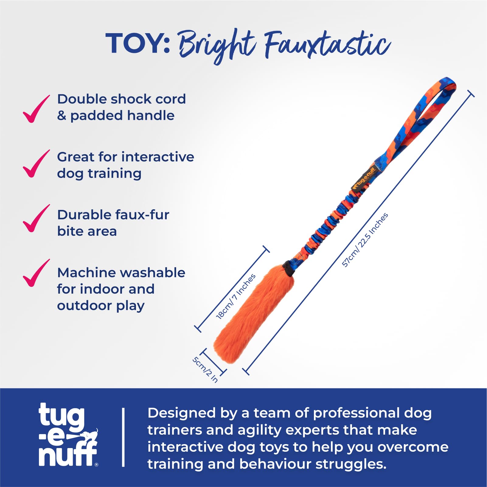 Tug-E-Nuff Dog Gear - Bright Fauxtastic | Tug Chien | Boudin Mordant Chien