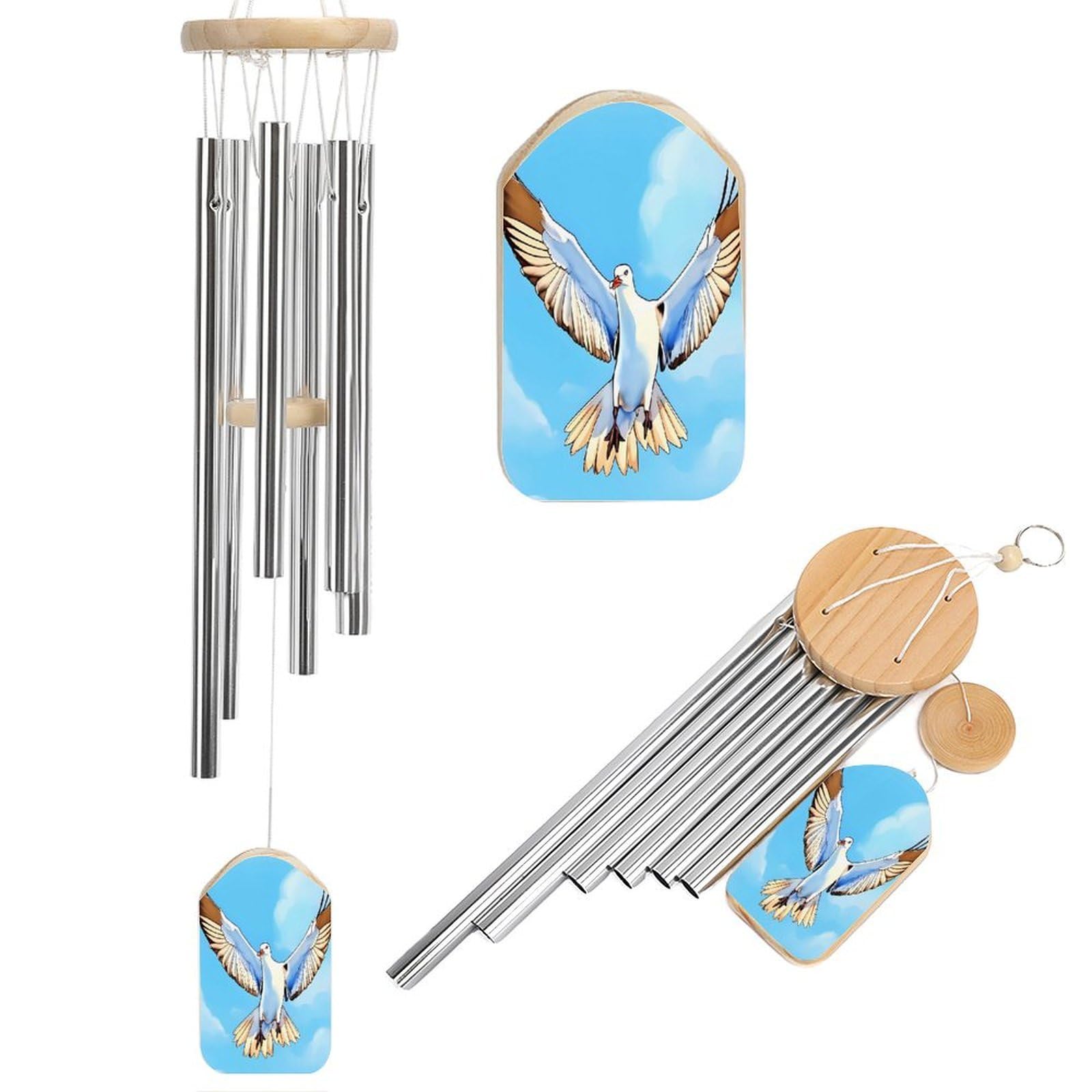 Adfgyerh Style Seagulls In Flight Wind Chimes For Outside, Memorial Windchimes Deep Tone Soothing Melodic Tones, Sympathy Wind Chimes For Patio Home Or Garden Decor