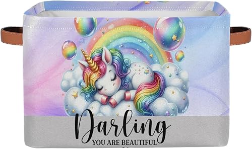 Miniatura 16 de Cesta de almacenamiento pequeña de color rosa con asas para niños, cubo plegable de tela, organizador de almacenamiento para guardería, sala de