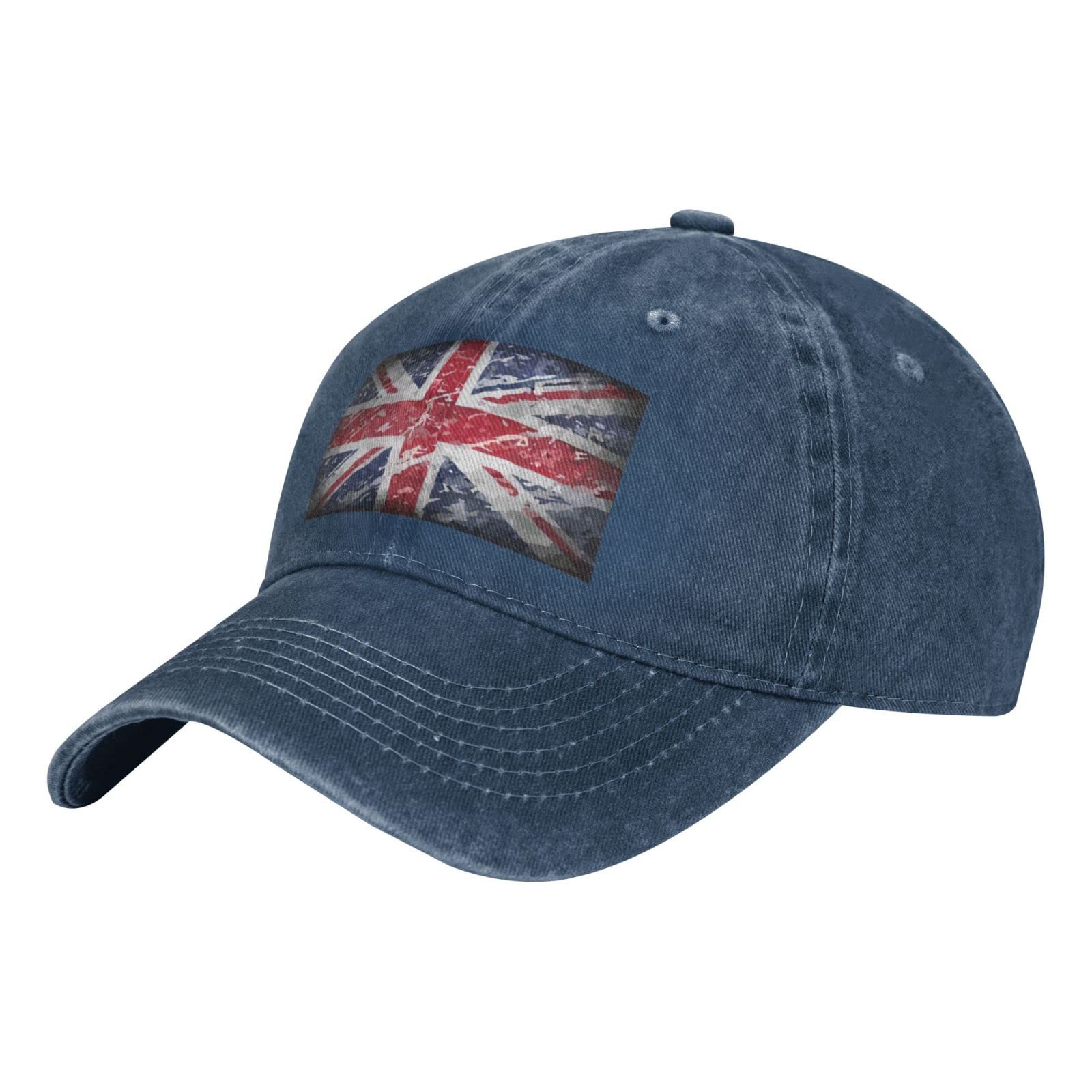 GTDEALS Unisex Vintage Baseball Cap Adjustable British Jack England Flag Baseball Casquette Hat Cowboy Dad Hat Navy