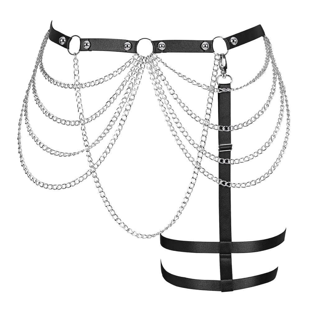 GOOD GRIEF☆Chain Belt Waist and Hips Belt in Silver Color Chain and O Ring