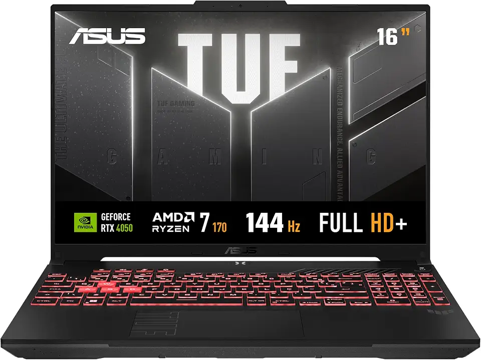 Notebook ASUS TUF Gaming A16, AMD RYZEN 7, RTX4050, 8GB, 512 GB, KeepOS, Tela 16" LCD LED, Mecha Gray - FA607NUQ-RL035