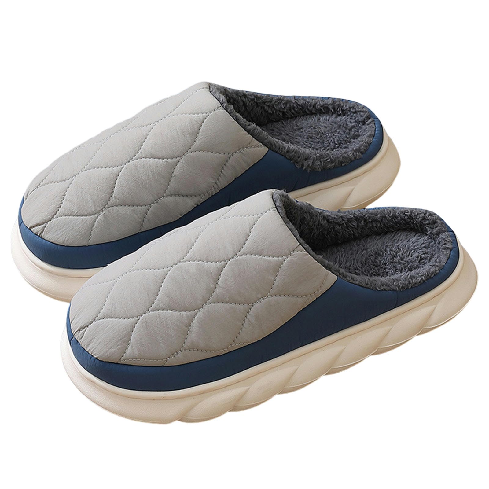Ciabatte Donna Invernali Pantofole di Cotone da Uomo Senza Slittamento Impermeabile in Cotone Pantofole da Uomo Cupola Calda da Uomo Pantofole-Dark Gray-44-45