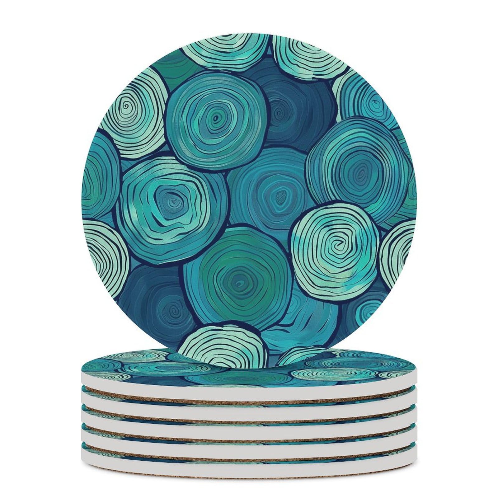 Dessous de verre en céramique lot de 6 avec liège pour table