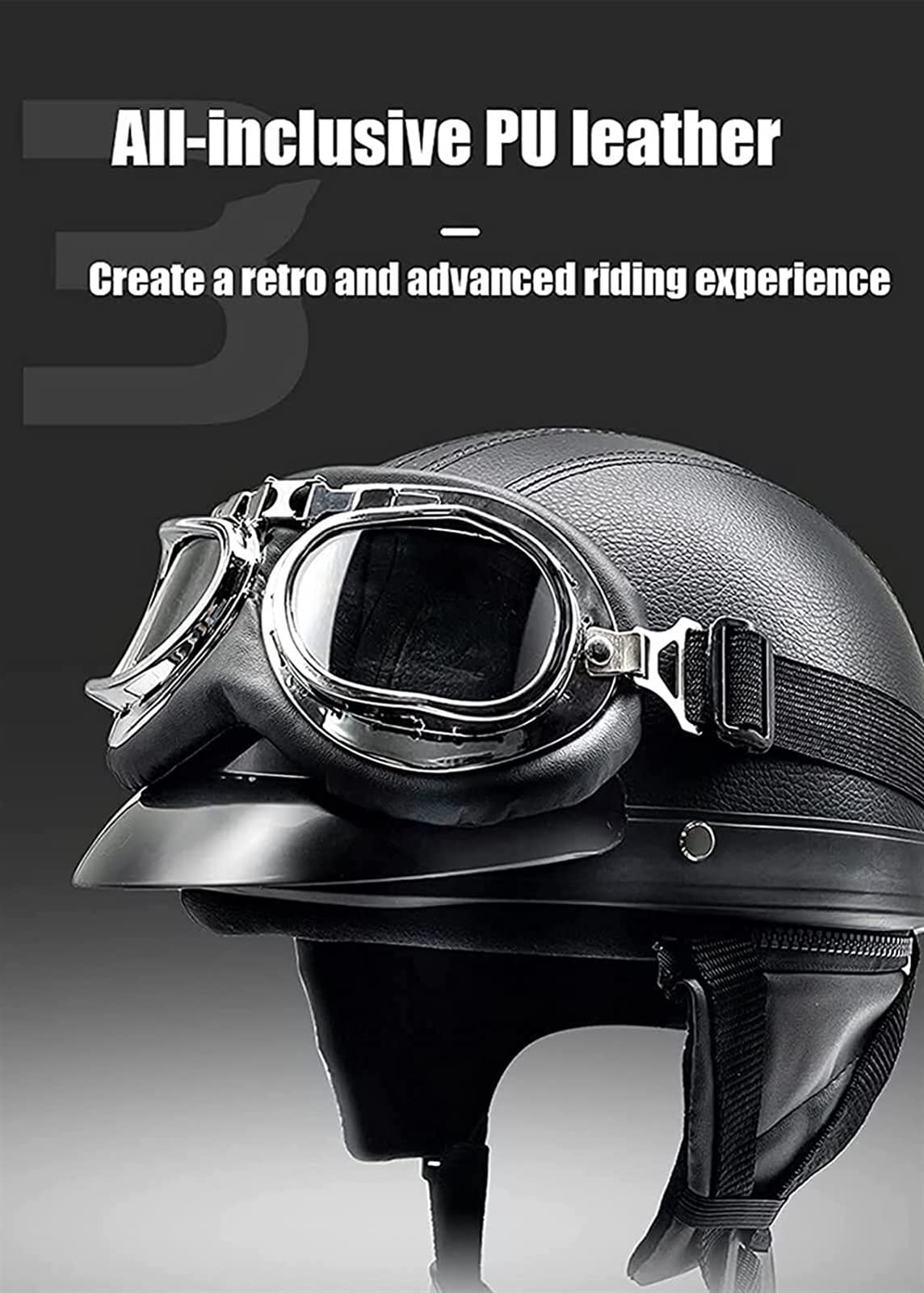 Motorrad-Halbhelm Mit Visier – ECE/DOT Geprüft, Abnehmbare Innenblende & Waschbares Futter