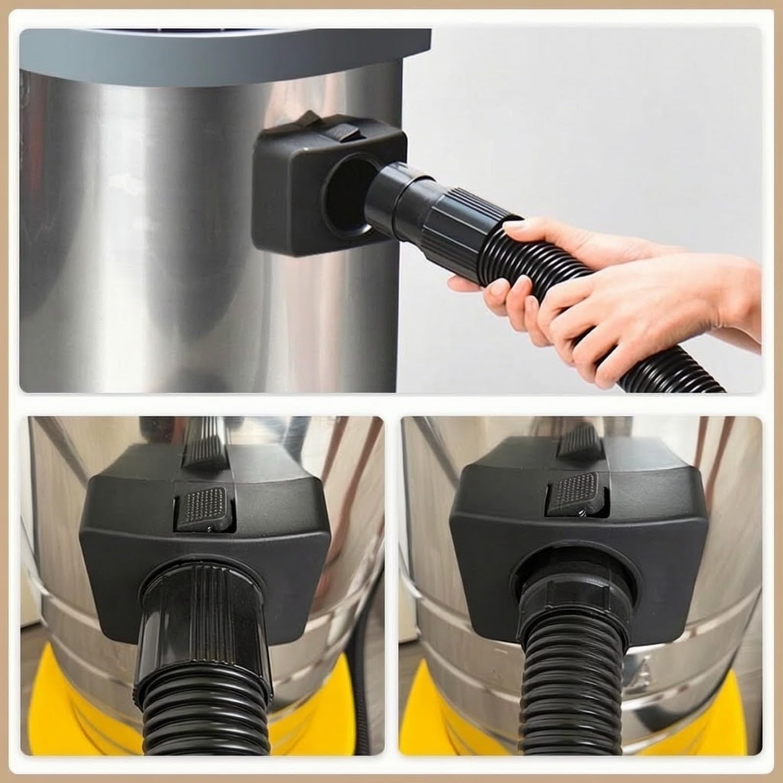 Amagogo Tubo Aspiratore Telescopico Flessibile con Ugello Piatto per Aspirapolvere con Connettori Stampati E Adattatore per Pulizia Domestica Industriale, 5M