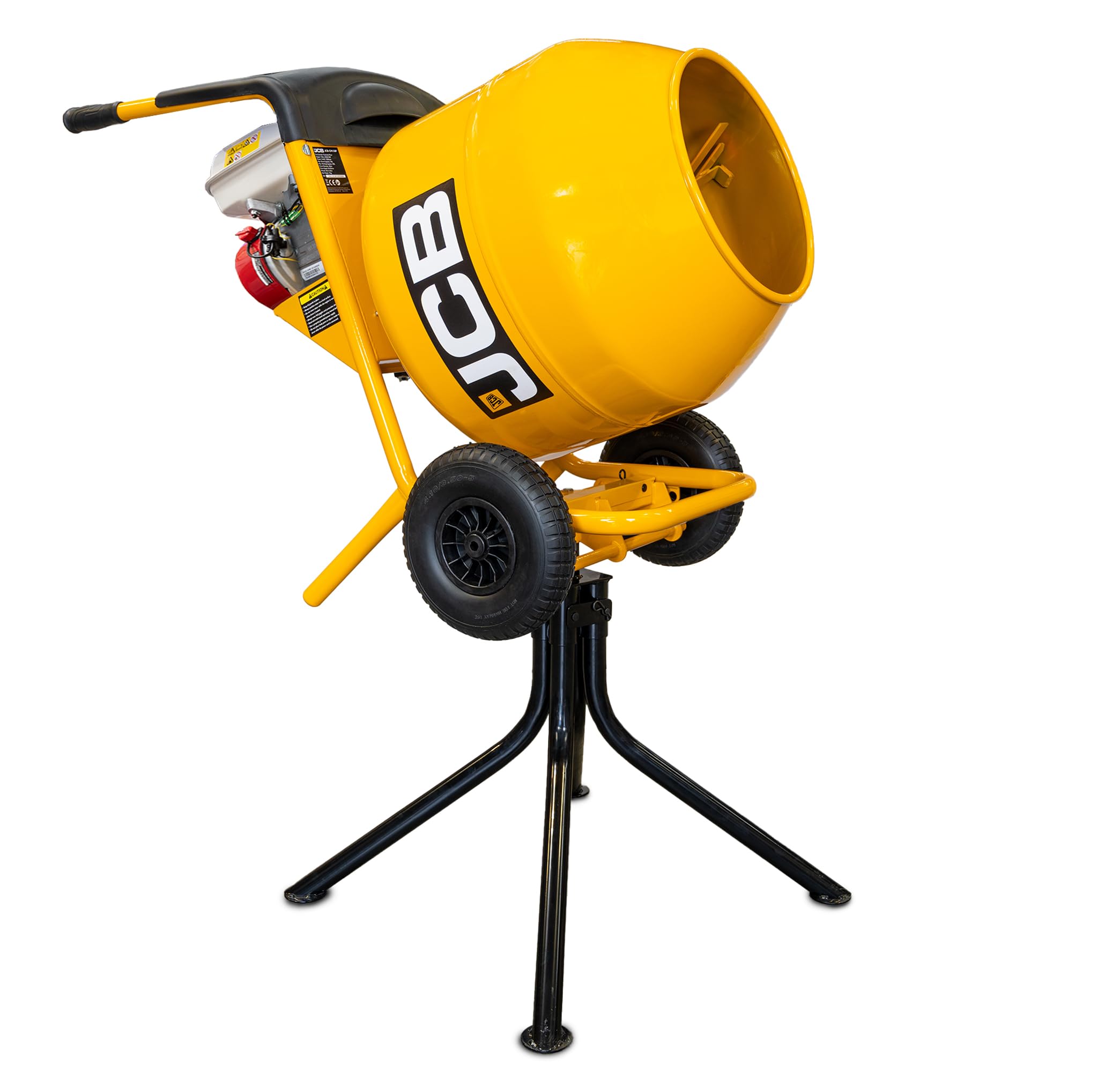 Jcb Yelow Cement Concrete Mixer Honda Gx160 Petrol Engine 134L Seam Welded Drum 100L Working Capacity With 3 Year Warranty