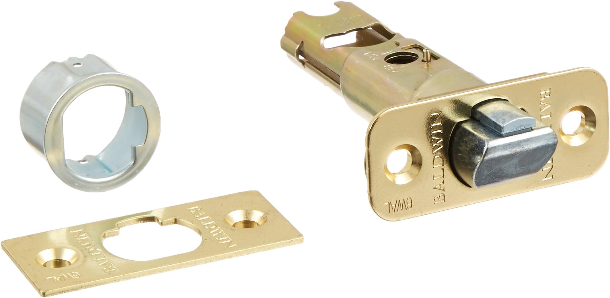 Kwikset 43033 6WAL DL SC 3 6-Way Adjustable Deadlatch in Polished Brass