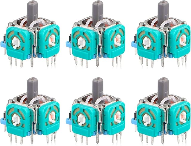 3D Joystick Module,EEEKit 6 Pcs 3D Analog Joystick Module Sensor Stick Replacement,Analog Stick Joystick Thumbstick Replacement for PS4 Dualshock 4 Xbox One Controller Xbox Elite Wireless Controller